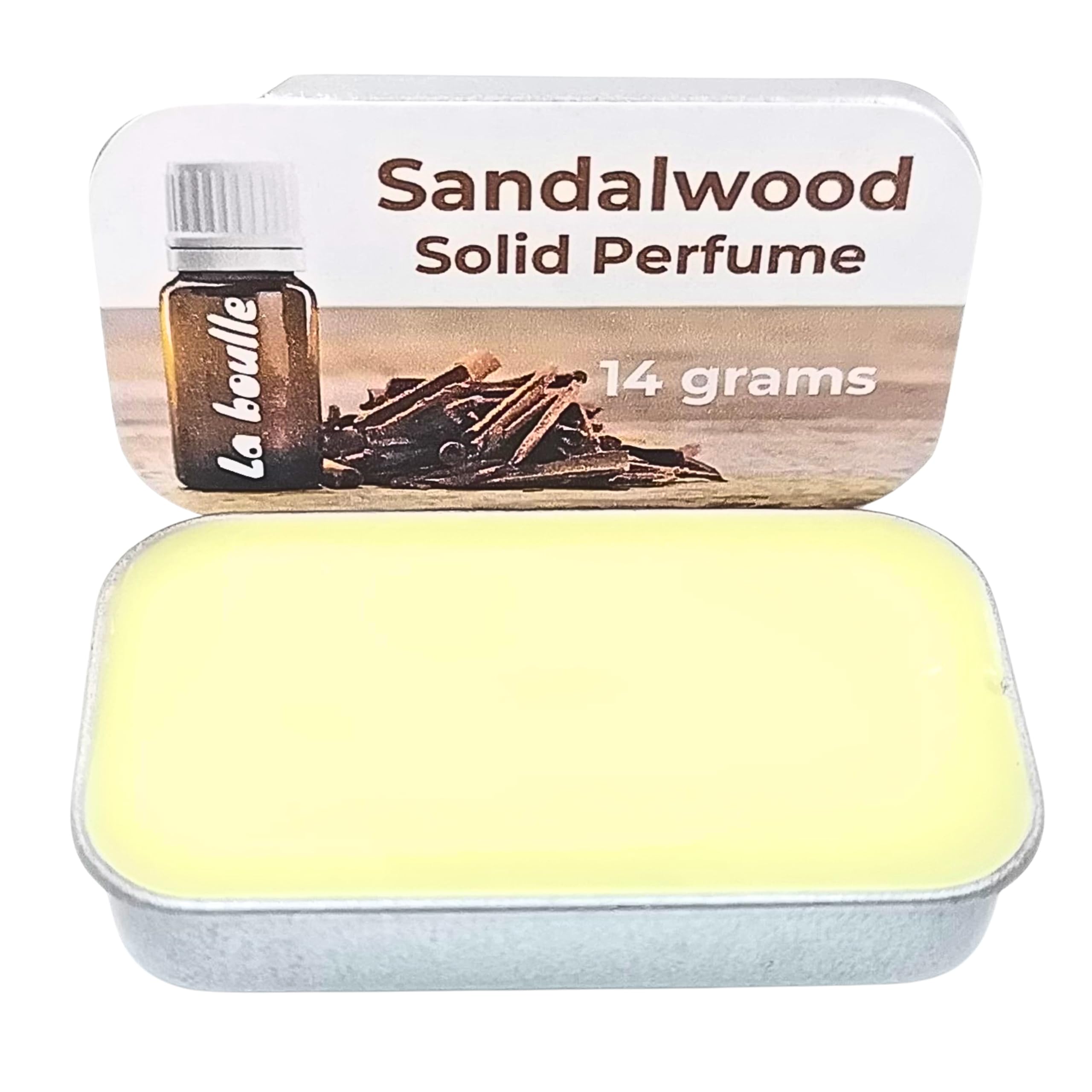 Sandalwood Solid Natural Perfume Balm. For sensitive skin. Handmade in UK.
