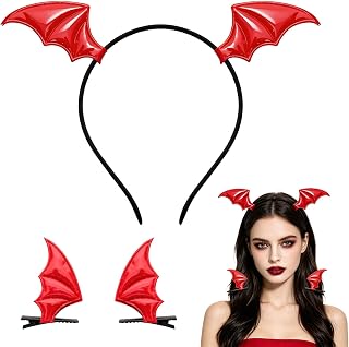 Red Dragon Wings Headband & Hair Clips Set Dragon Horns Dragon Headband