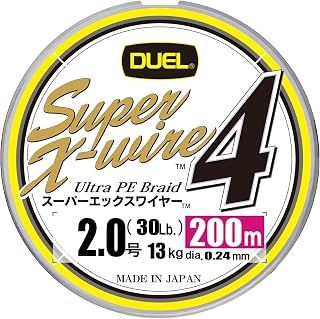 Duel PE Fishing Line Super X Wire 4 [Line Fishing Line Fishing Equipment, High Strength, High Sensitivity] No. 0.6 to No. 2.0, 5 Colors/Yellow Marking
