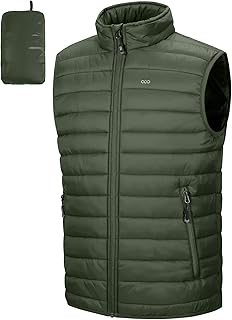 33,000ft Men's Autumn Winter Work Vest Jacket with Stand Collar Jacket for Men, Running, Golf, Hiking, Riding