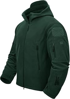 TACVASEN Men's Fleece Jacket Full Zip Work Tactical Military Hoodie