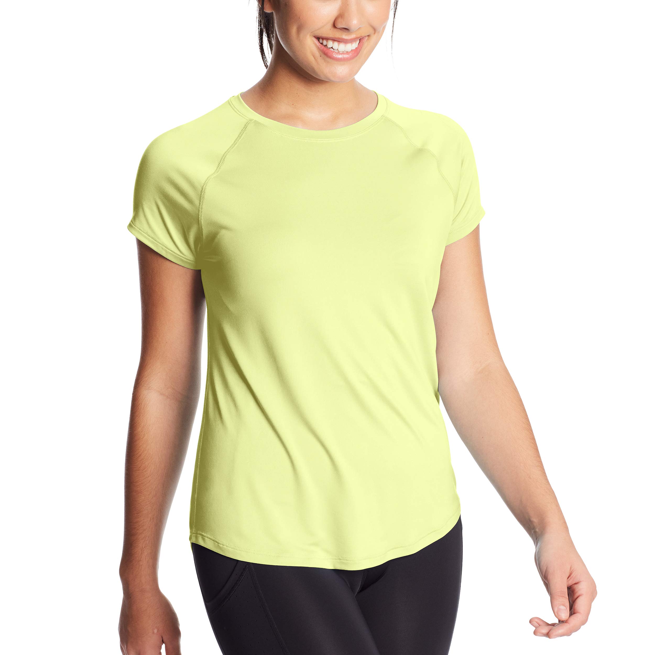 C9 Champion Women's Soft Tech Tee T-Shirt, Light Yellow Green, XS