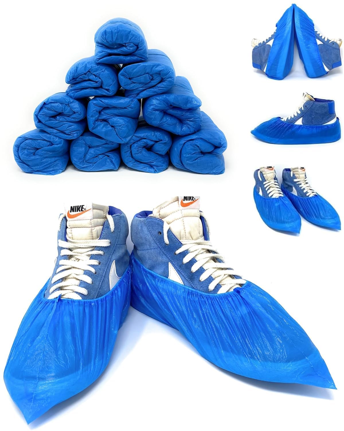 AQASKIN - 100 Durable Disposable Shoe Covers 3 g - Disposable CPE Socks - DPI Pe