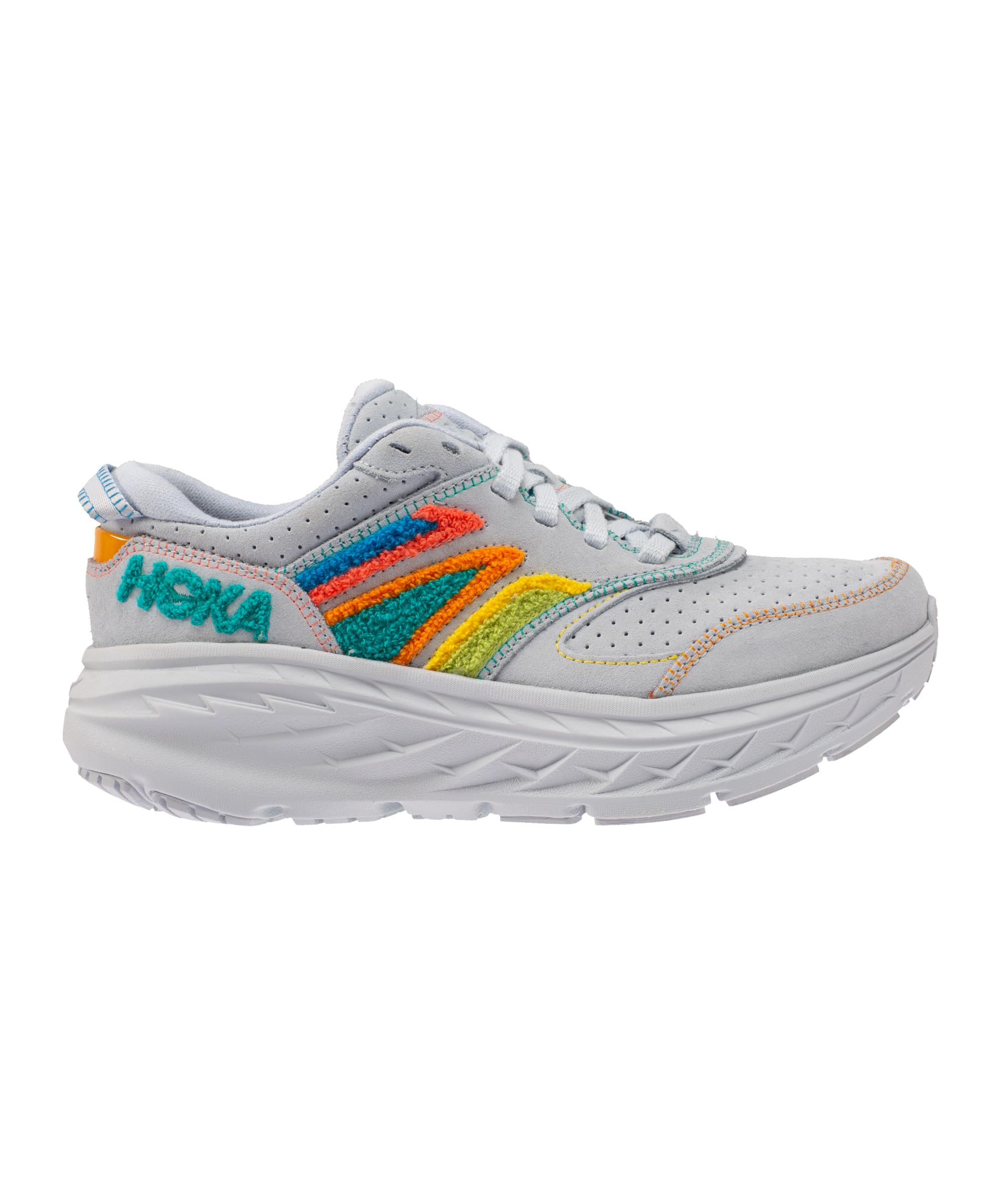 HOKA One One Bondi L Embroidery, Unisex Adult Hiking Shoes, Arctic Ice Atlantis,