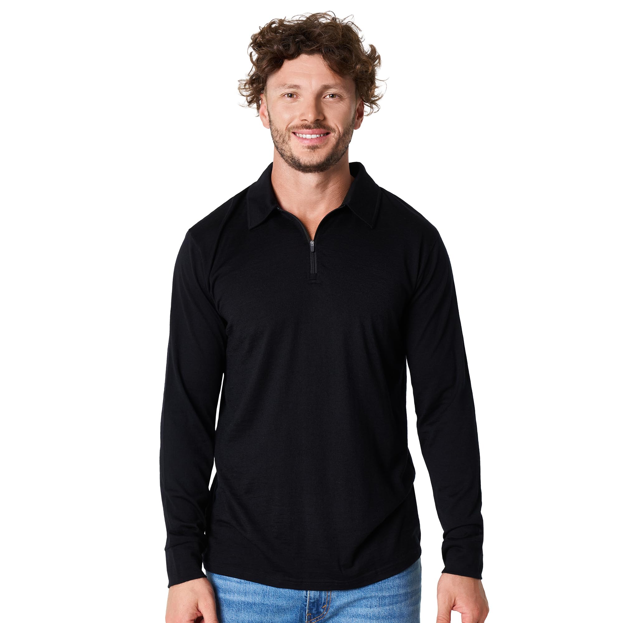 Merino.tech 100% Men's Merinos Polo Collar Zip Shirt – Office and Outdoor