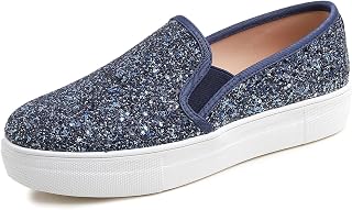 Feversole Women's Fashion Sparkle Platform Rhinestone Party Holiday Wedding Sneakers