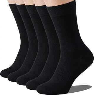 Mens Cotton Dress Socks - 5/10 Pairs Thin Comfy Breathable Socks