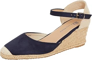 Lora Dora Women's Summer Sandals - Wedge Heel with Jute Rope - T-Strap, Light brown with memory foam