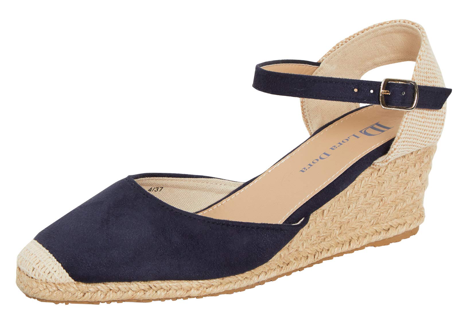 Lora Dora Women's Summer Sandals - Wedge Heel with Jute Rope - T-Strap, Light br
