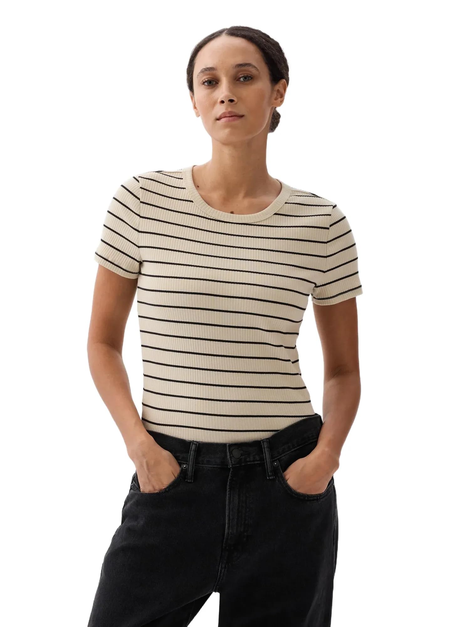 GAP Women's Short Sleeve Ribbed Tee T-Shirt