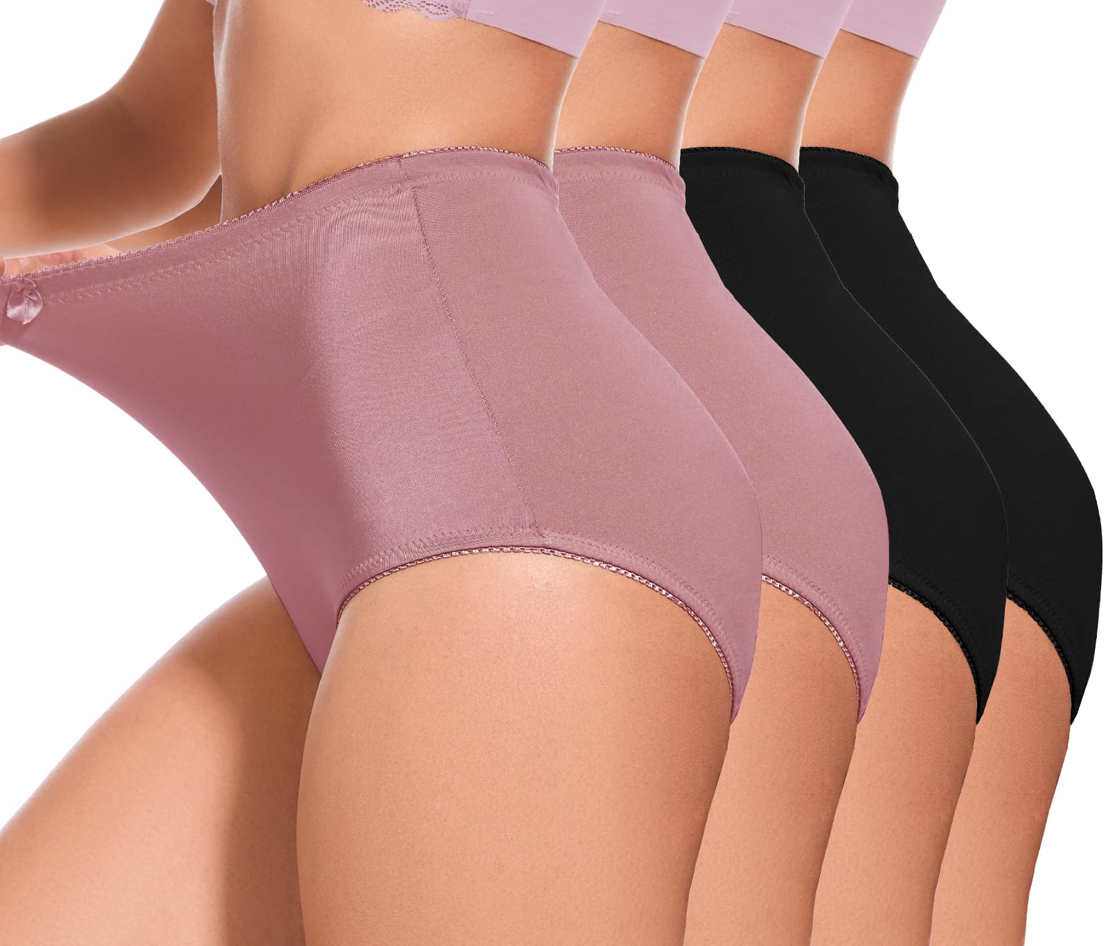 4Pack High Waisted Tummy Control Underwear Women's Girdle Panties Full Coverage 