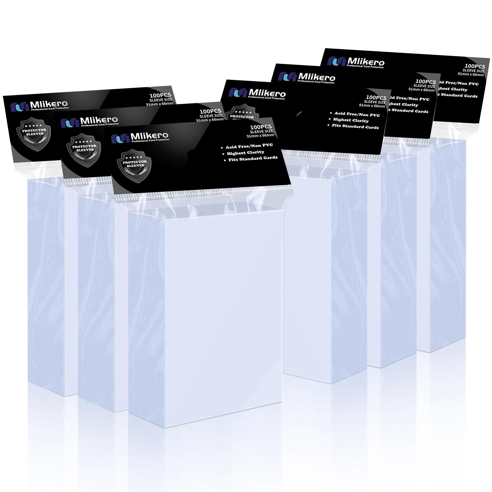Mlikero 600 Count Card Sleeves, Clear Soft Trading Card Sleeves, Polypropylene (