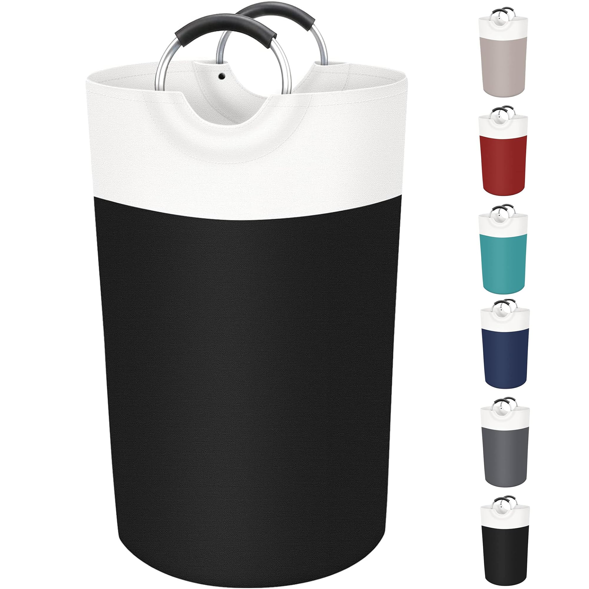 BlissTotes 90L Laundry Basket, Freestanding Collapsible Hamper, Black | Collapsi