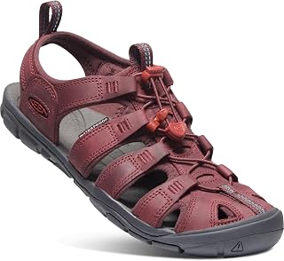 KEEN Clearwater CNX Leather Sandal 2022 Wine/Red Dhalia