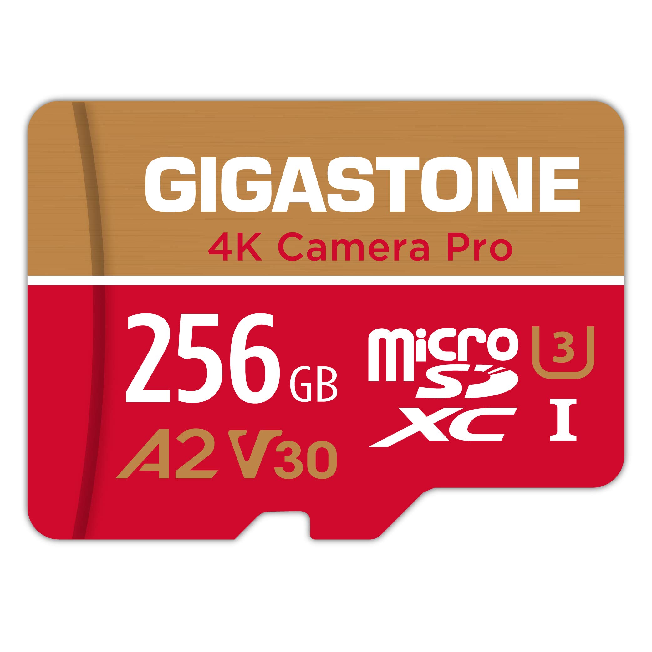 【5-Yrs Free Data Recovery】 GIGASTONE 256GB Micro SD Card, 4K Camera Pro, A2 V30 