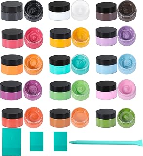 BOOLOOEN 15 Chalk Paste and 4 Chalk Paste Mini Squeegees, Ink Paste Sets for Stencils, Screen Printing Paint for Drawing on Chalkboards, T-Shirts, DIY Home Decor
