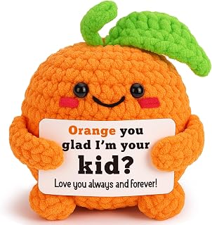 Gifts for Mom Dad, Handmade Crochet Orange