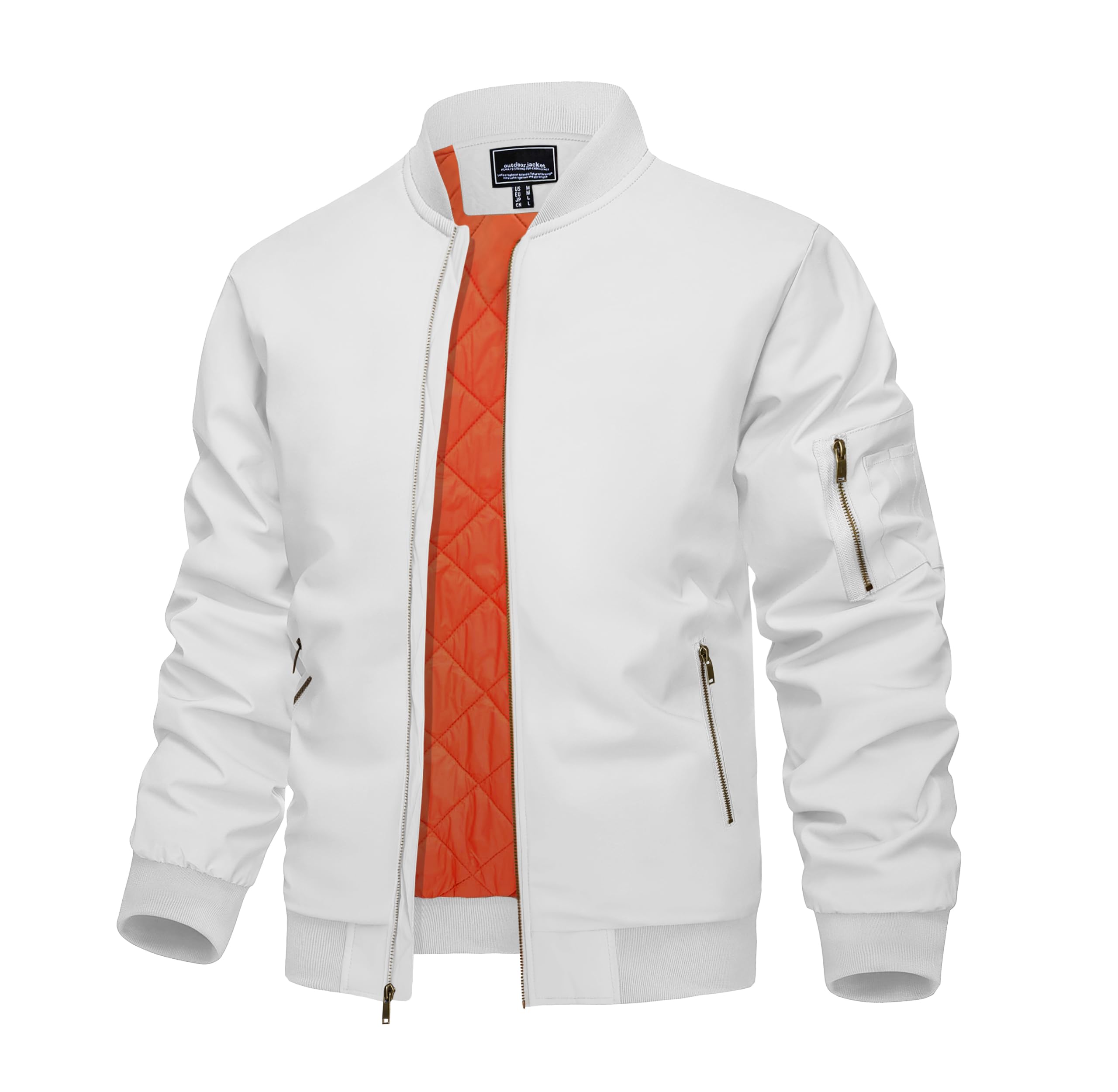 KEFITEVD Herren-Bombardier-Winterjacken, Baseballjacke, warm, Cargo-Jacke, Windj