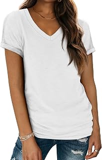 ATHMILE T Shirt Short Sleeve V Neck T Shirts for Women Fashion Tops Fashion Lightweight Casual Summer Dresses Clothes 2025 Beach