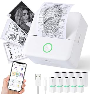 Mini Sticker Printer, X6 Print Pod with 10 Rolls Thermal Paper