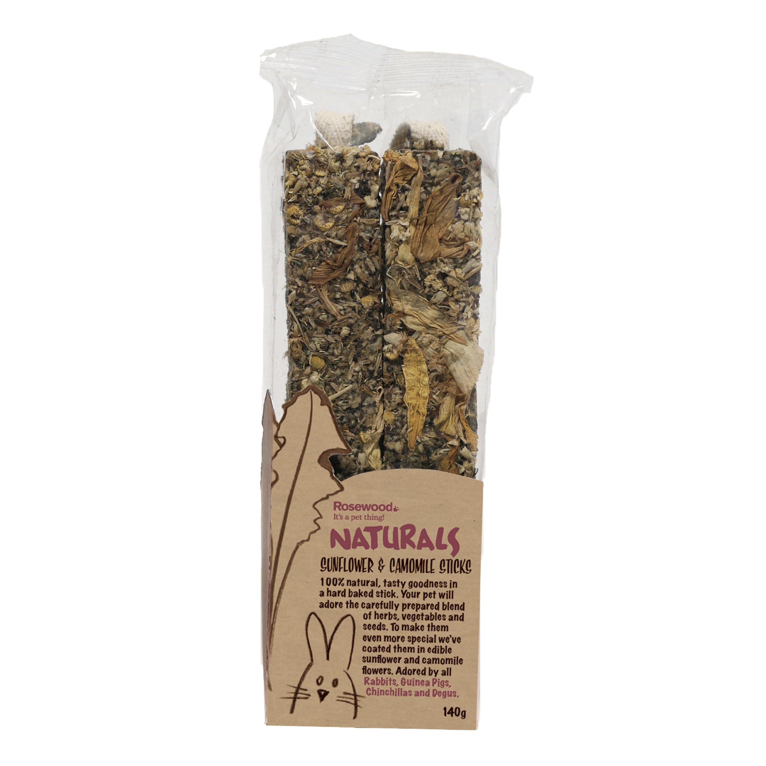 Rosewood Naturals Sunflower & Chamomile Sticks, Small Animal Treat for Rabbits, 
