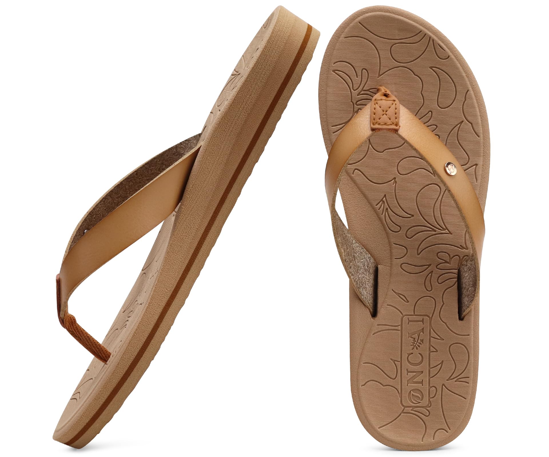 ONCAI Women's Flip Flops Comfortable Arch Support Yoga Mat Summer Beach Walking 