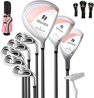 ULTIMATE Women's Complete Golf Club Set, 9/11-Piece Right Handed Ladies Golf Clubs Set w/ 460cc Alloy #1 Driver, #3 Fairway Wood, Hybrid, #6/#7/#8/#9/#P Irons & Putter