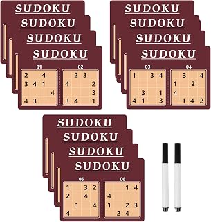 natalieenati 12 Pcs Reusable Sudoku Game for Dementia Game-Dementia Activities for Seniors with Alzheimer's-Seniors Alzheimers Activities-Large Print Sudoku Books for Adults and Seniors