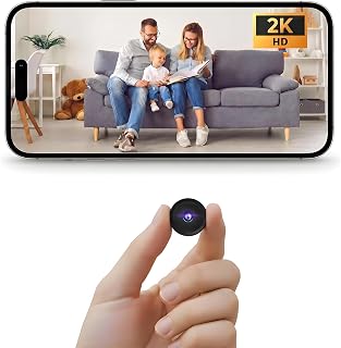 FeeOlsa Mini Camera，2K Hidden Camera，Spy Camera for Home Security，Small Indoor Nanny Cam with Night Vision & Motion Detection，WiFi Cameras for Pet/Baby, Camaras Espias Ocultas