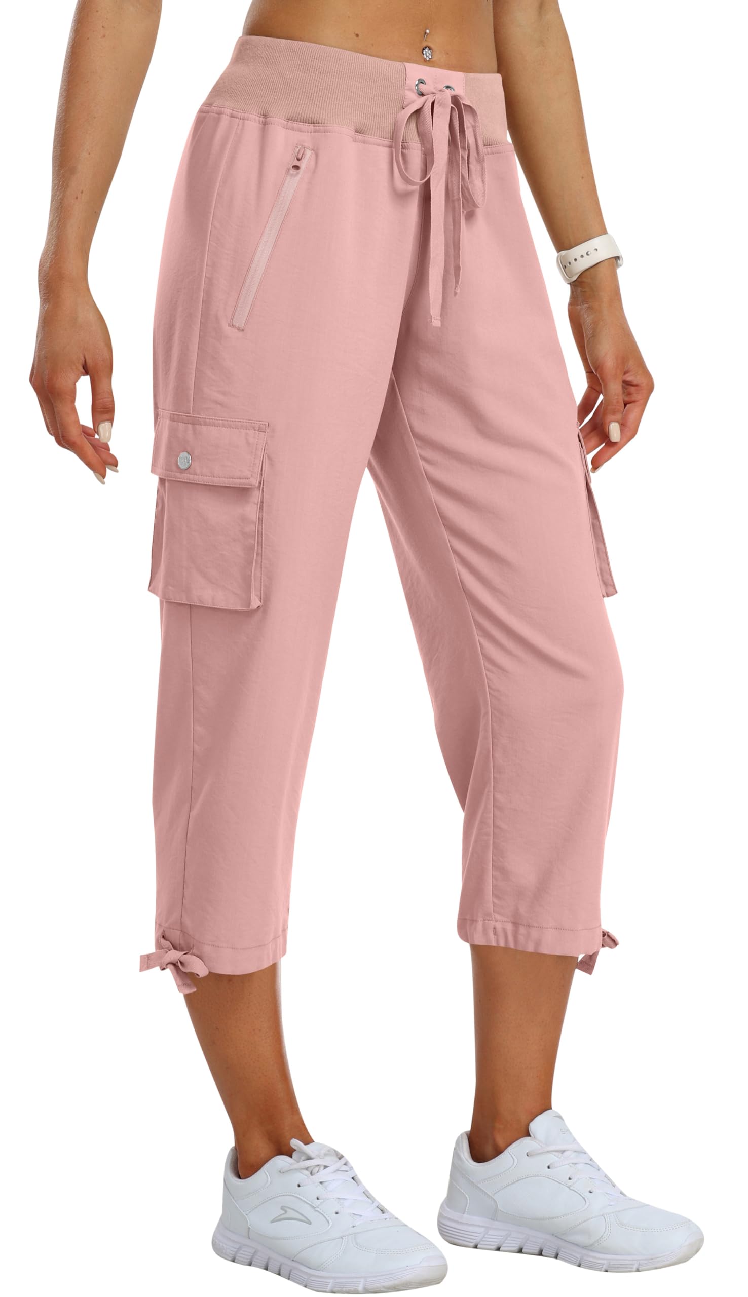 MoFiz Women's Cargo Trousers Capri Trousers Summer 3/4 Lightweight Outdoor Hikin