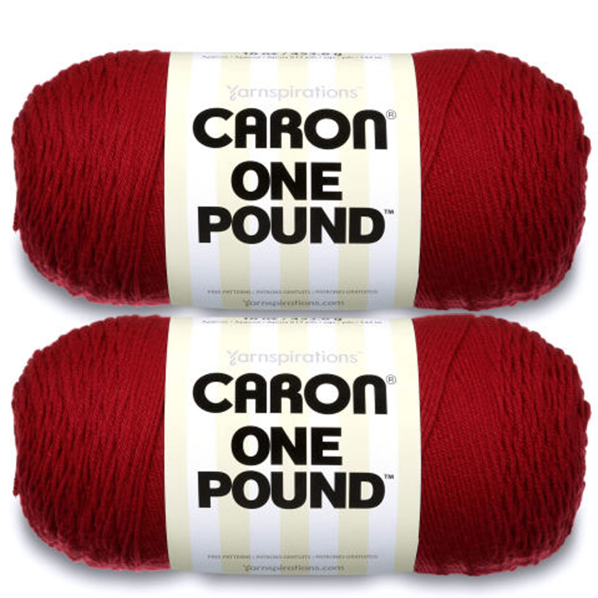 Caron One Pound Soft Yarn for Crocheting & Knitting, Claret, 2-Pack | #4 Worsted