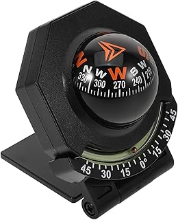 Cabilock Car Compass Ball Dashboard Mount with Clinometer, High-Precision Foldable Auto Compass for Vehicle Navigation and Outdoor Use