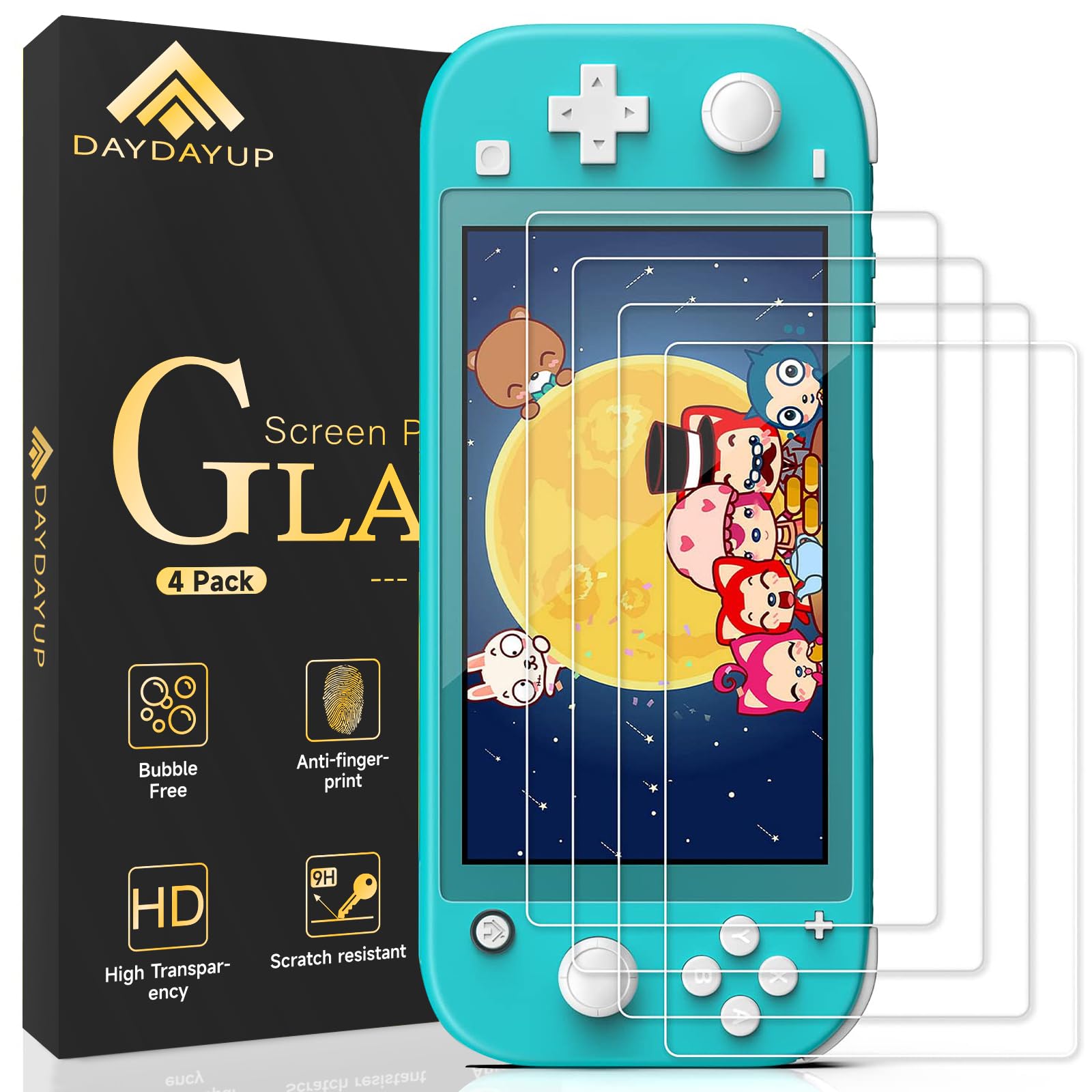[4 Pack] Screen Protector Tempered Glass Compatible with Nintendo Switch lite - 