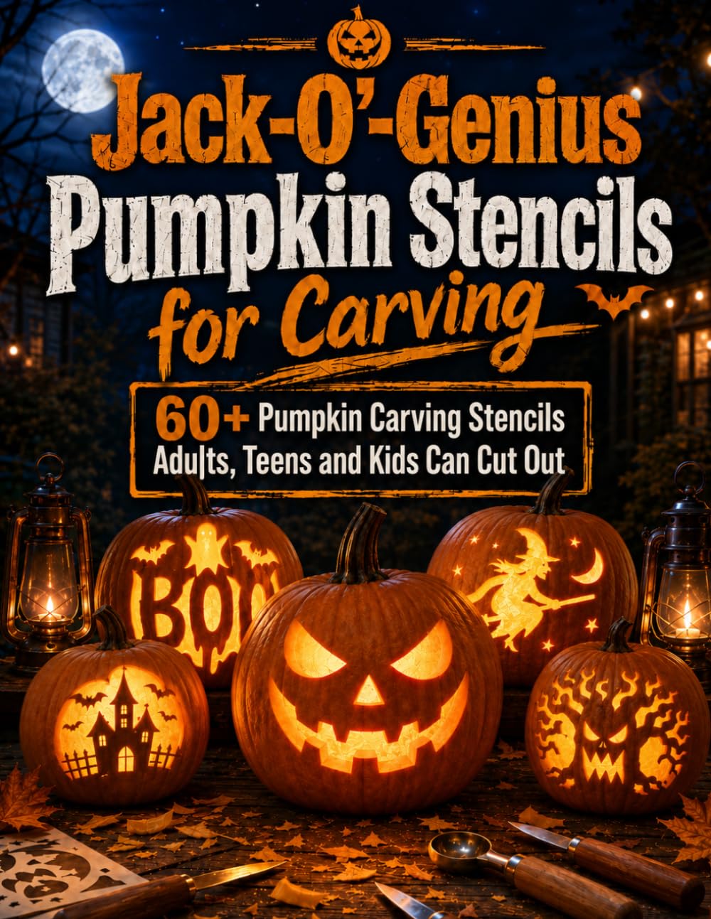 Jack-O'-Genius Pumpkin Stencils for Carving: 60+ Pumpkin Carving Stencils Adults