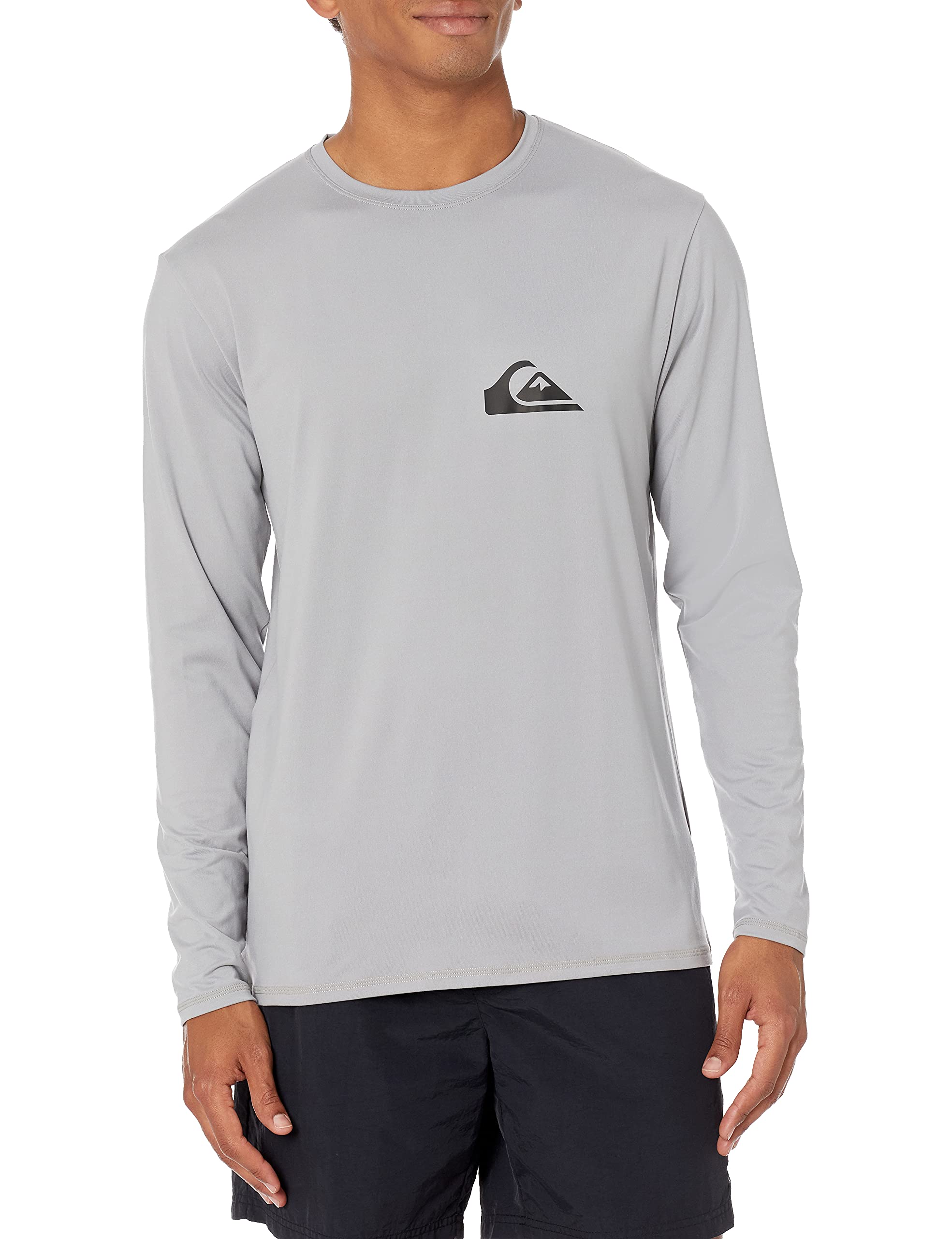 Quiksilver Men's Solid Streak Wave Long Sleeve Rashguard Rash Guard Shirt (Pack 