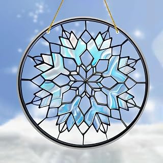 Christmas Decoration Round Acrylic Hanging Christmas Tree Window Home Holiday Gift Snow