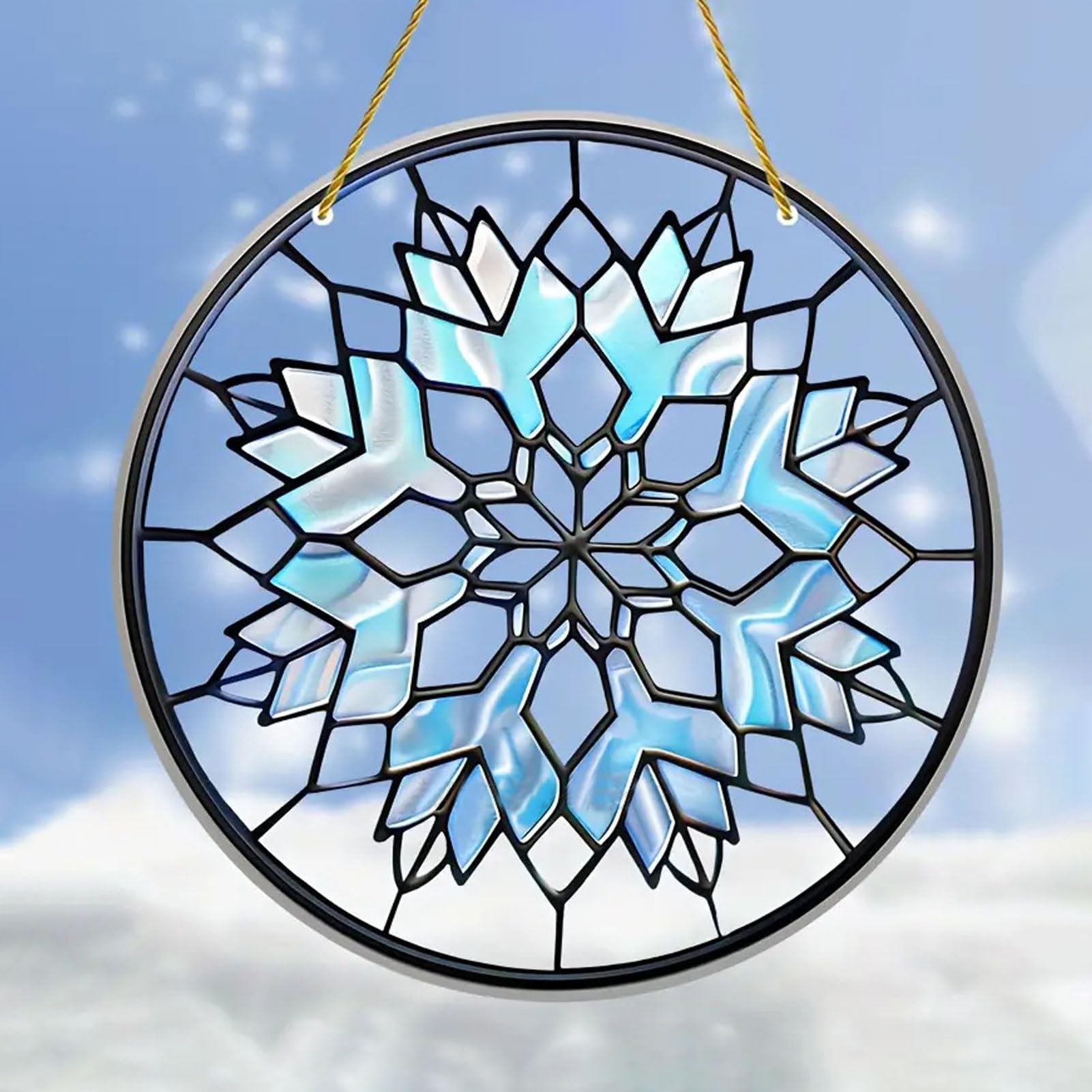 Christmas Decoration Round Acrylic Hanging Christmas Tree Window Home Holiday Gi