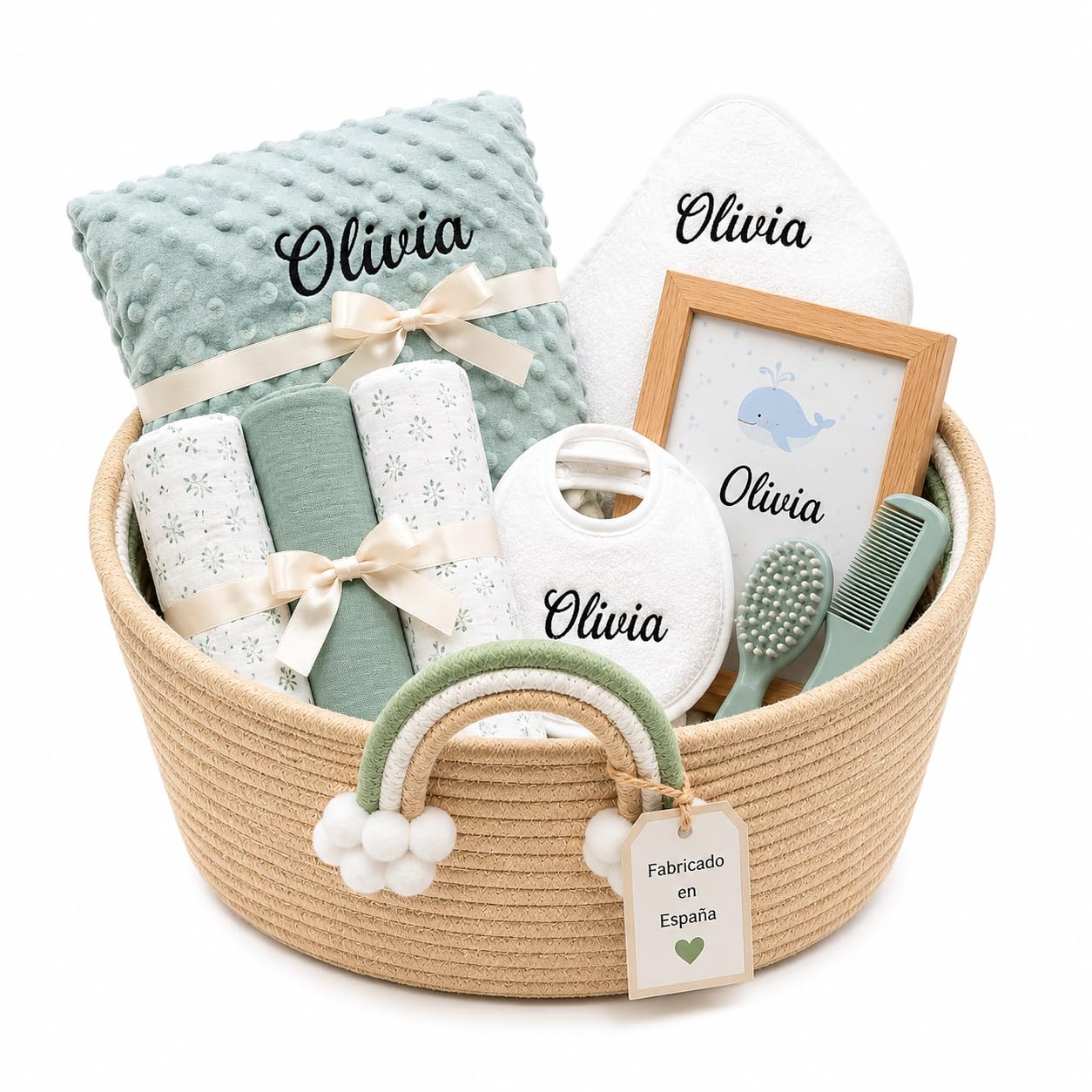 Personalised Newborn Baby Basket Original Gift Child | Pack Basket for Babies wi