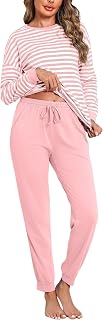 Bresdk Women's Long Cotton Pyjama Set Sleepwear Winter S-4XL