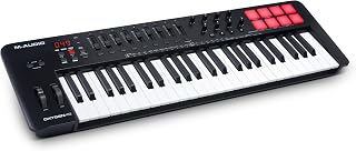 M-AUDIO Oxygen 49 MKV USB MIDI Keyboard Controller | 49 Velocity-Sensitive Keys, 8 Beat Pads, 8 Knobs, 9 Faders, and Bundled DAW Recording Software, for Music Production