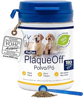 ProDen PlaqueOff Powder 60 g – 100% Natural Dental Cleaner for Dogs and Cats, Removes Plaque, Tartar and Bad Breath