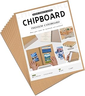 JNENERY 10 Chipboard Sheets 8.5 x 11", 22PT Book Board for Bookbinding | Cardboard for Crafts, Thick Chipboard and Sturdy Kraft Board Thin Cardboard Sheets for DIY Projects, Packaging (Kraft)