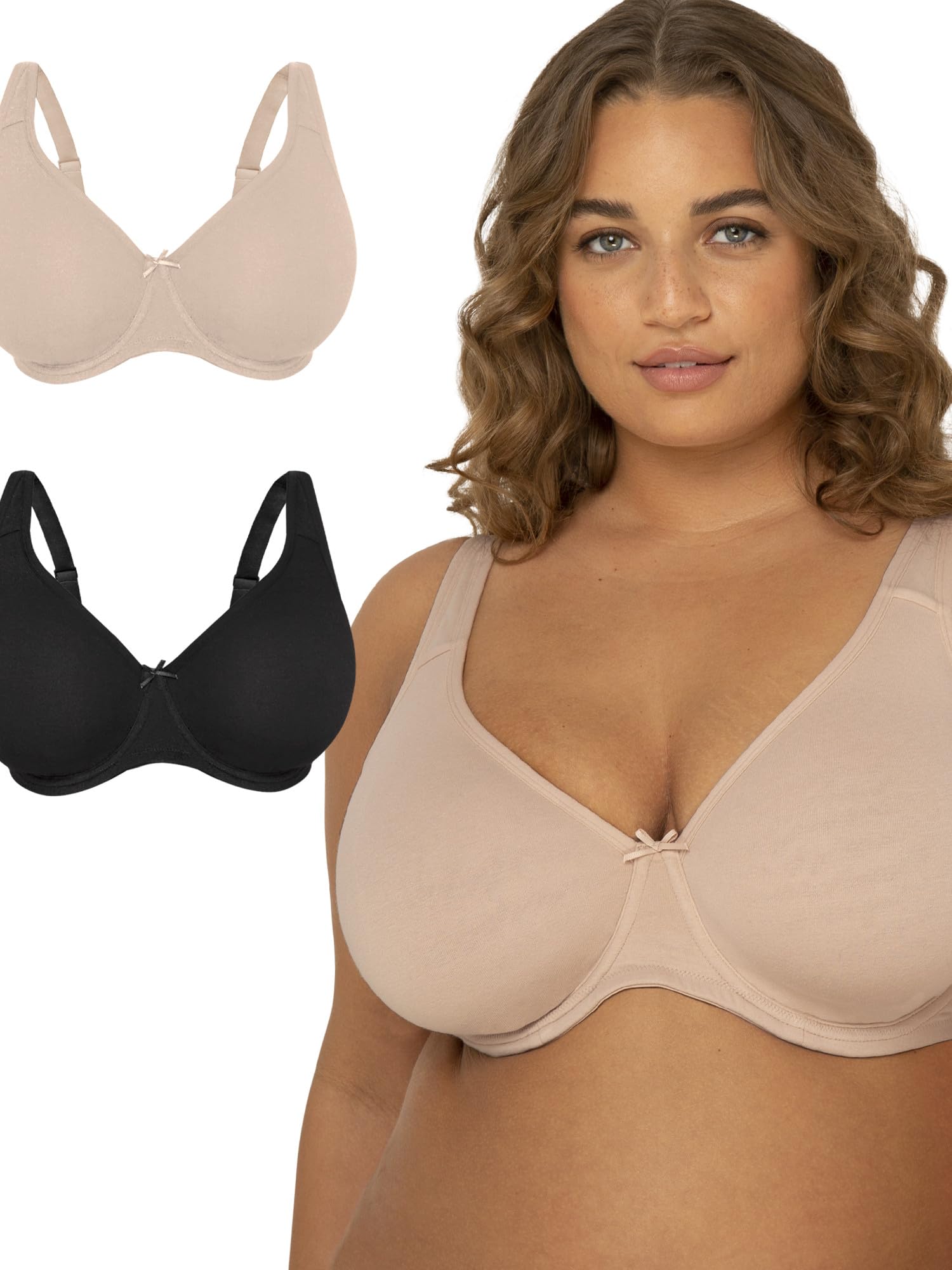 Fit For Me By Fruit of the Loom Women's Plus Size Cotton Unlined Underwire Bra-P