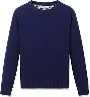CUNYI Maglione lavorato a maglia in cotone girocollo a maniche lunghe da ragazzo