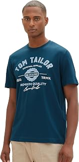 TOM TAILOR Men's Cotton T-Shirt with Logo Print