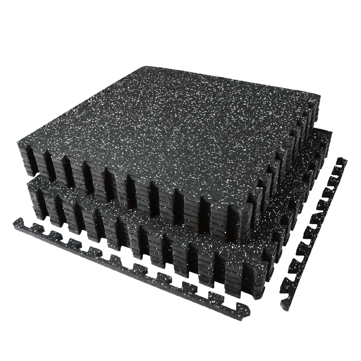 AIRHOP 0.56in Thick 48 Sq Ft Exercise Equipment Mats, 12 Tiles Upgraded Rubber T