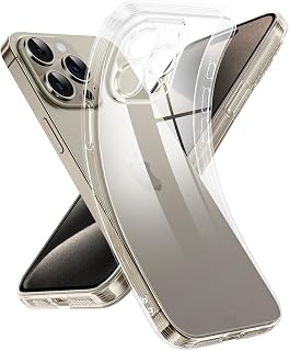 Supdeal Crystal Clear Case for iPhone 15 Pro Max, [Not Yellowing] [Camera Protection] [Military Grade Drop Tested] Transparent Shockproof Protective Soft Silicone Slim Cover, 6.7 inch, Transparent