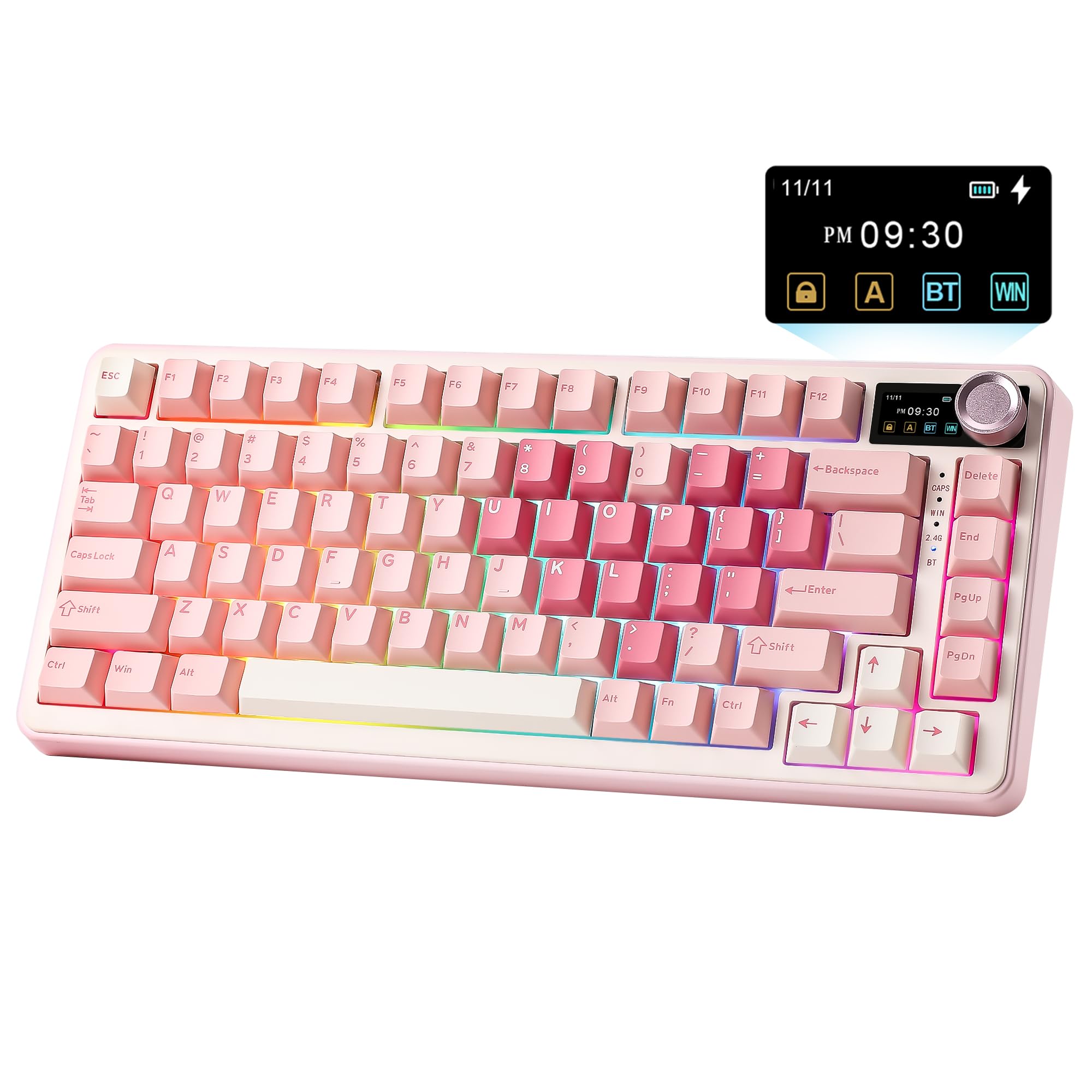 YUNZII B75 PRO MAX 75% Mechanical Keyboard (Pink Heart, Candy Switch)