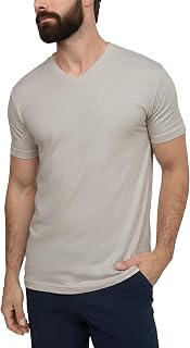 Men's V-Neck T-Shirt Fitted Short Sleeve Soft Cotton Vneck Tees S-2XL