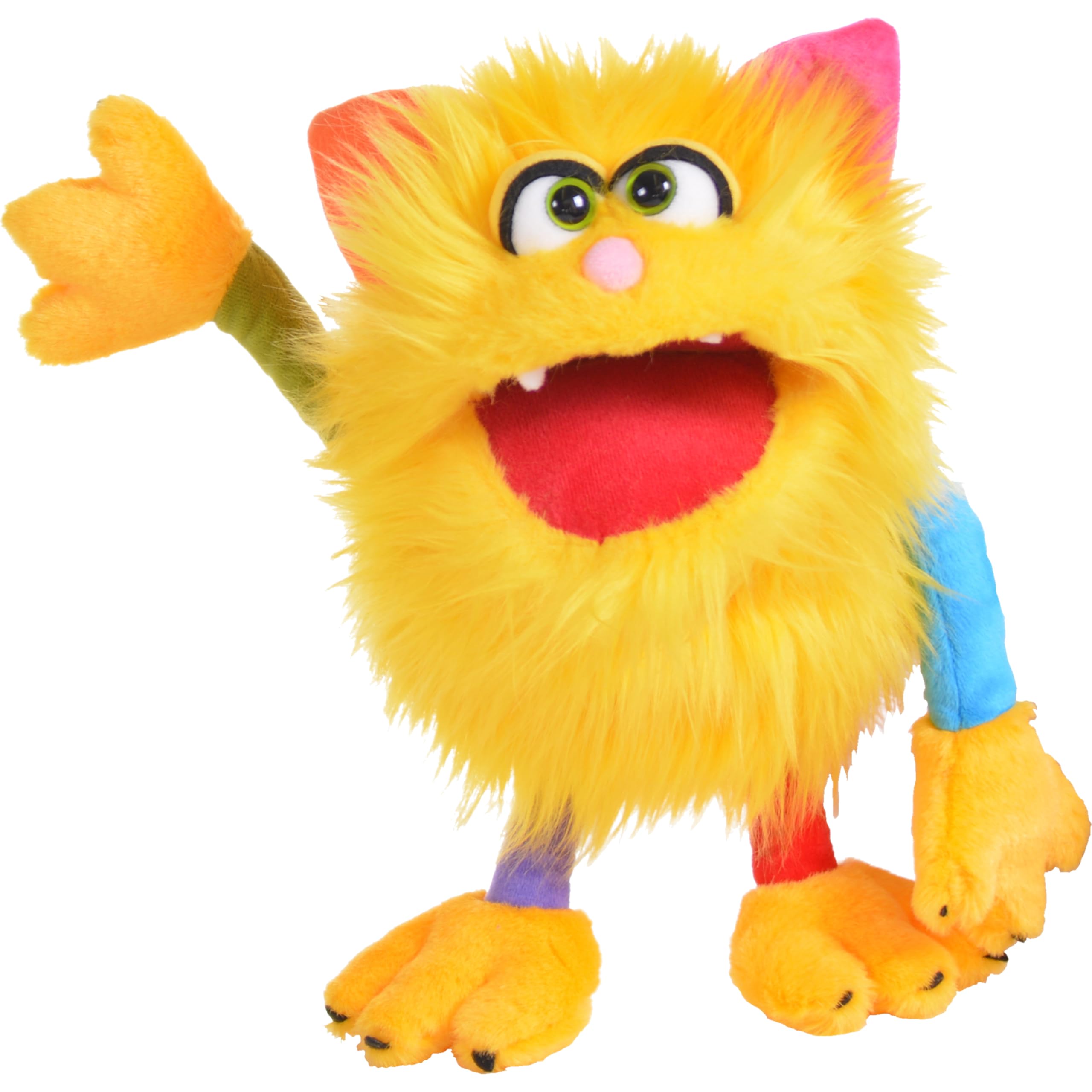 Living Puppets - Sassy the 14-Inch Yellow Friendly Monster, Plush Hand Puppet fo